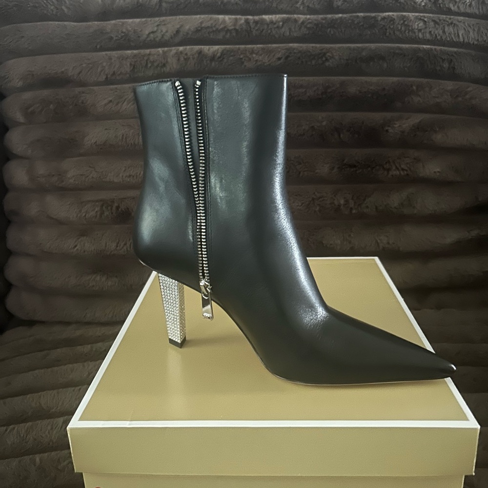 Michael Kors Black Boots with Silver Heel